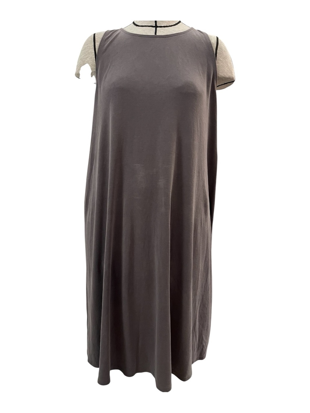 Abercrombie & Fitch Sleeveless Taupe Swing Mini Dress